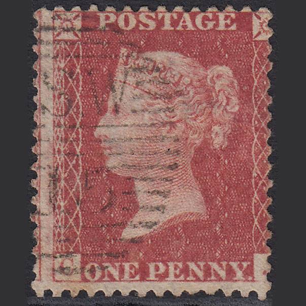 GB QV 1857 1d (Plate 34) SG40-C10(1) CJ GU London D&S SW15 Large Misperf