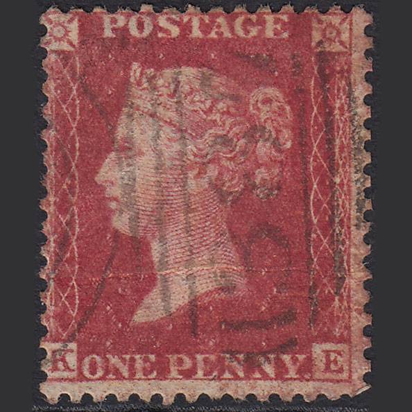 GB QV 1857 1d Rose-red (Plate 47) SG40-C10(1) KE GU Huddersfield 387