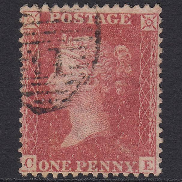 GB QV 1857 1d Rose-red (Plate 56) SG40-C10(1) CE FU London D&S Cancel