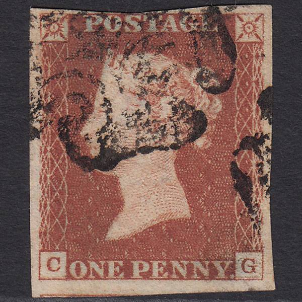 GB QV 1841 1d (Plate 19) SG8-B1(1) Ivory Head GUideline CG GU nr 4M MX