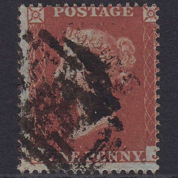 GB QV 1854 1d Red-brown (Plate 180) SG17-C1(1) SJ GU