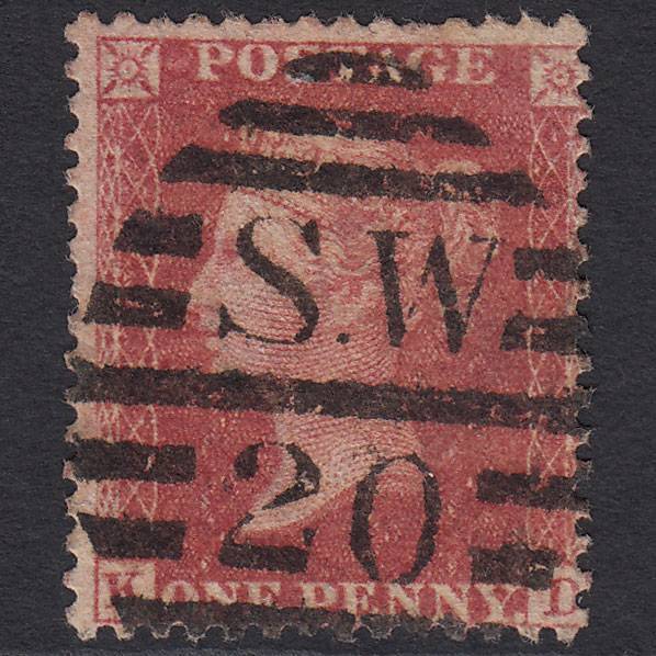 GB QV 1857 1d Rose-red (Plate 57) SG40-C10(1) KD FU London D&S SW20
