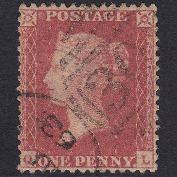 GB QV 1857 1d Rose-red (Plate 52) SG40-C10(1) QL FU Well Centred