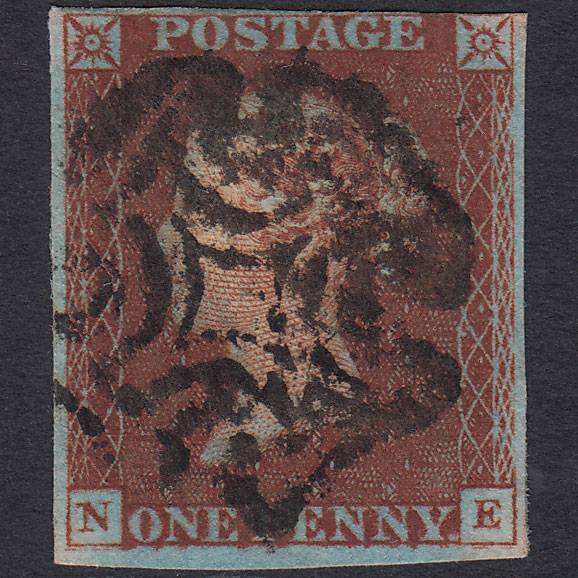 GB QV 1841 1d Deep Red-brown (Plate 18) SG10-B1(4) NE FU nr 4 Margins MX