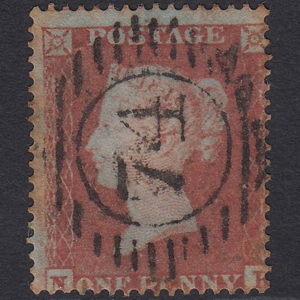 GB QV 1854 1d Red-brown (Plate 167) SG17-C1(1) NK GU London D&S 74 Misperf