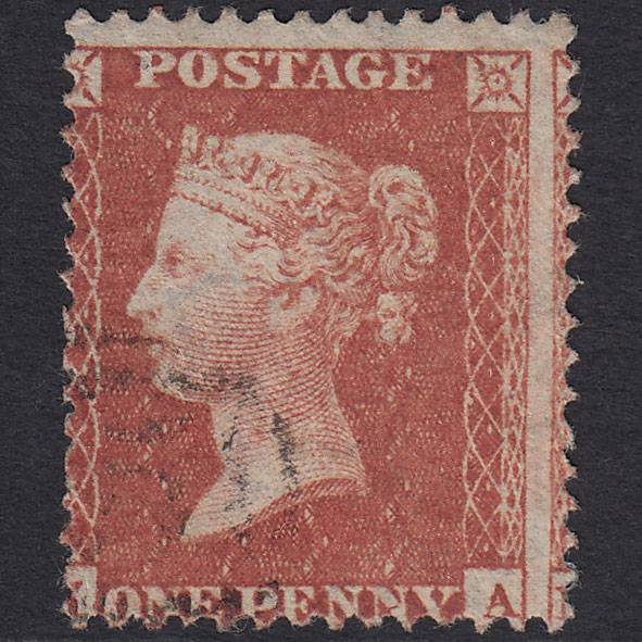 GB QV 1855 1d Red-brown SGC6(1) ?a VFU Light Cancel Misperf