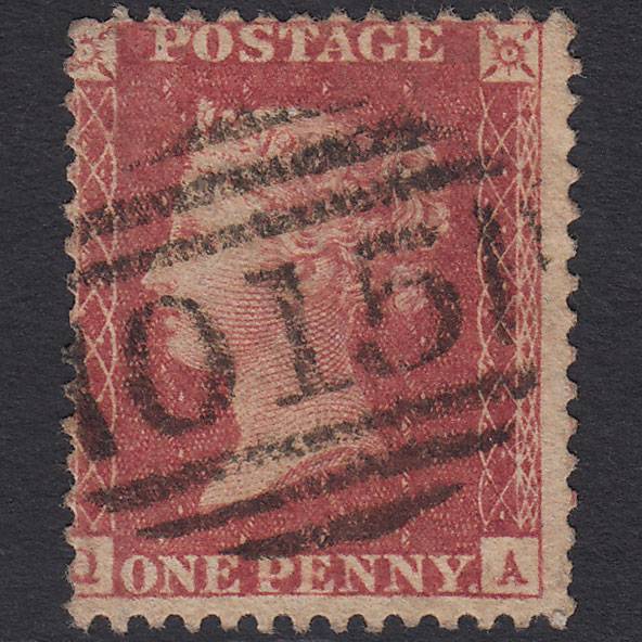 GB QV 1857 1d Rose-red (Plate 43) SG40-C10(1) QA FU Milford Junction 015