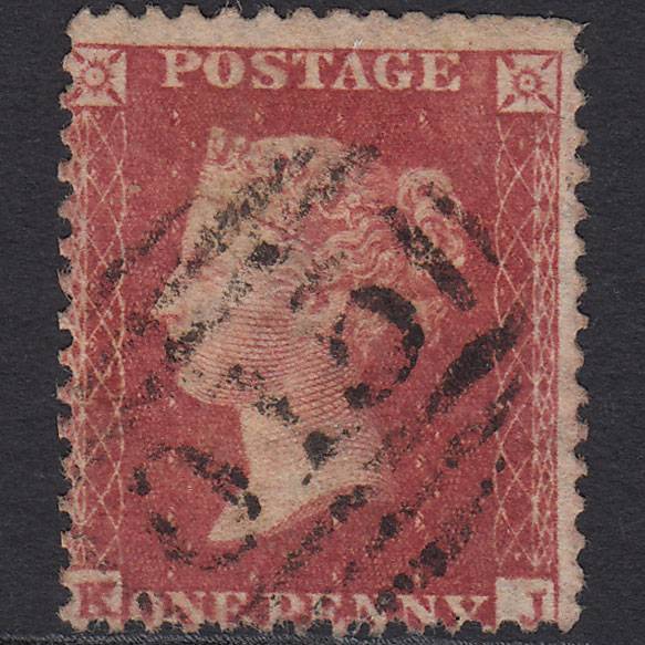 GB QV 1857 1d Rose-red (Plate 60) SG40-C10(1) KJ GU Milford Junction 015