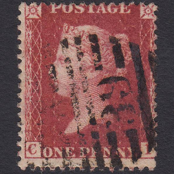 GB QV 1861 1d Rose-red (Plate 51) SG42-C12(3) CI FU London D&S Cancel Misperf