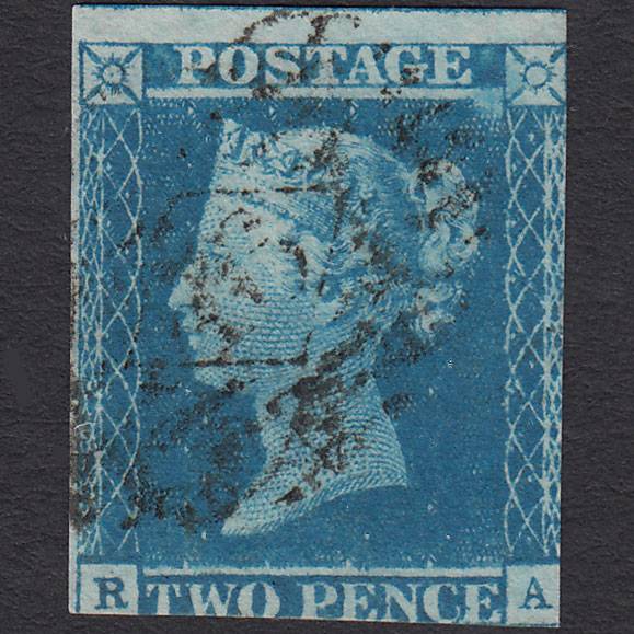 GB QV 1841 2d Blue (Plate 3) SG14-E1(2) RA GU London IS Cancel