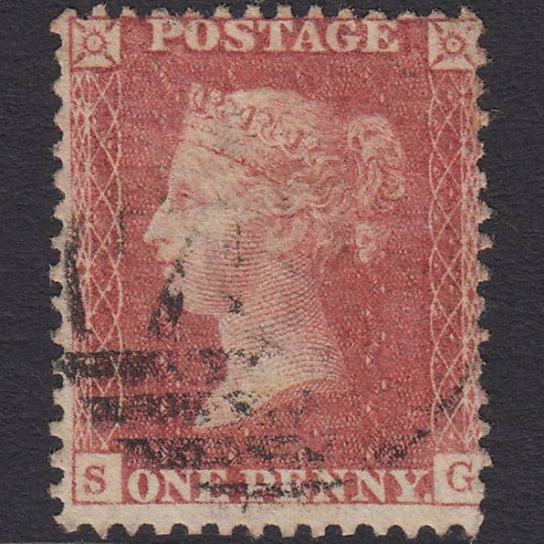 GB QV 1857 1d Rose-red (Plate 48) SG40-C10(1) SG GU Light Cancel