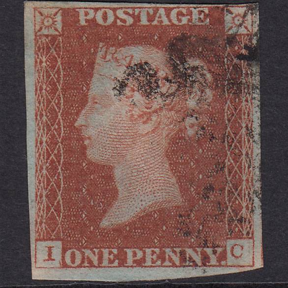 GB QV 1841 1d Plate 34 SG8-B1(1) Constant Variety Guideline IC FU 4M MX