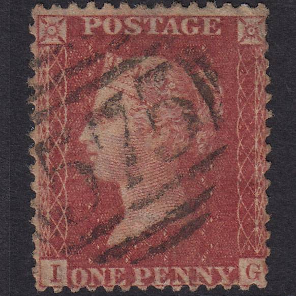 GB QV 1857 1d Rose-Red Plate 47 SG40-C10(1) IG GU Norwich 575