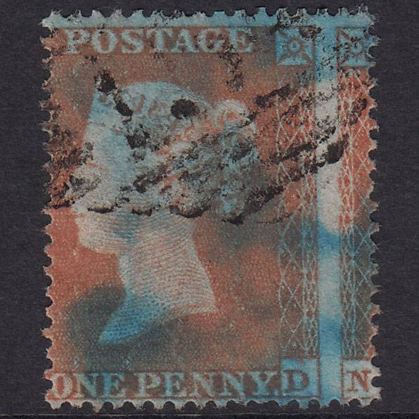 GB QV 1854 1d Red-Brown Plate R6 SG17-C1(1) ND GU Ireland Huge Misperf