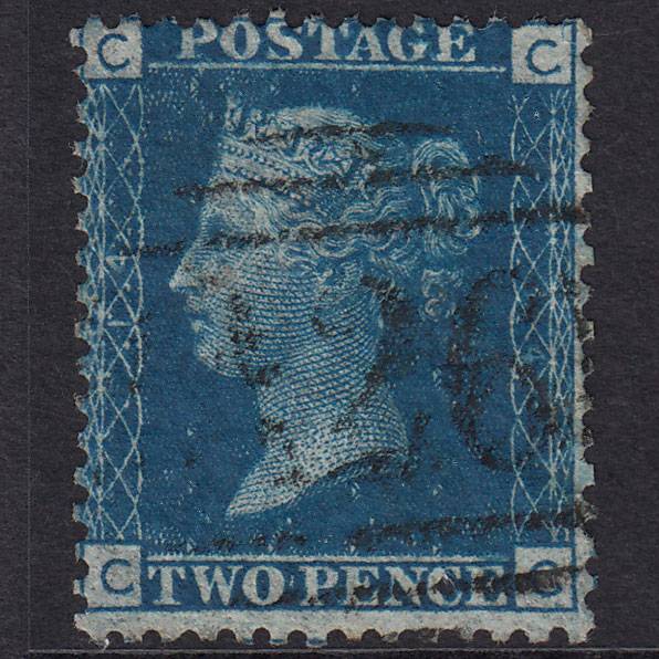 GB QV 1869 2d Blue Plate 14 SG46-G3 CC FU Gibraltar A26 Z22