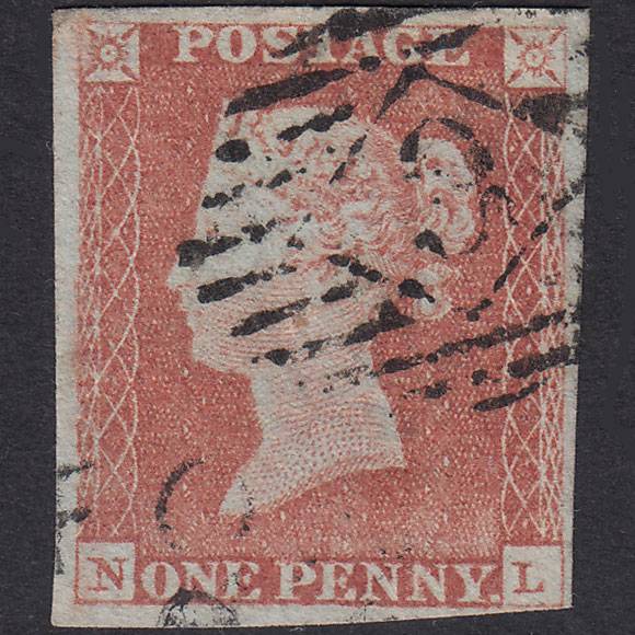 GB QV 1841 1d Plate 71 SG9-B1(3) NL GU 4M London IS Cancel Pinhole