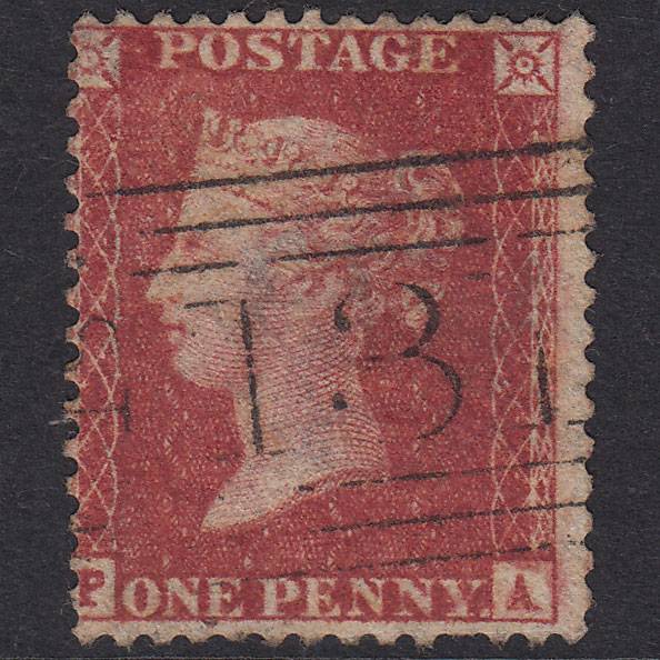 GB QV 1857 1d Rose-Red Plate 57 SG40-C10(1) PA GU Edinburgh 131
