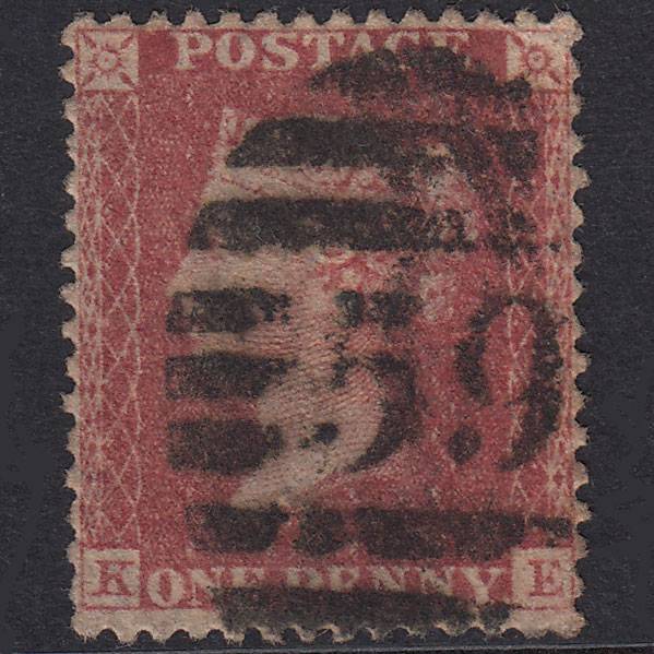 GB QV 1857 1d Rose-Red Plate 41 SG40-C10(1) KE GU London IS 59