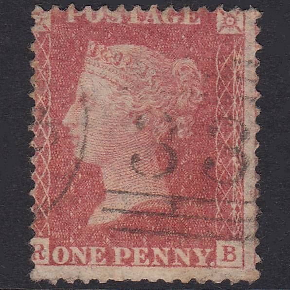 GB QV 1857 1d Pale Rose Plate 52 SG39-C10(3) RB GU Scotland Light Cancel