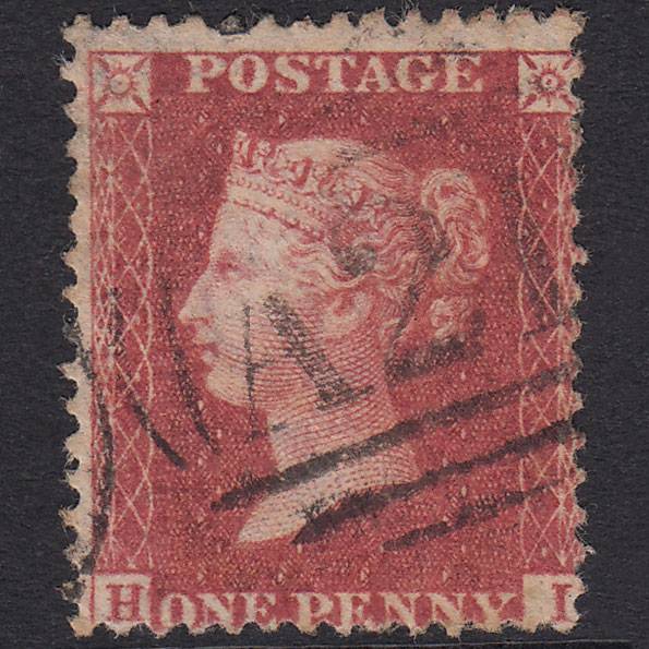 GB QV 1857 1d Rose-Red Plate 42 SG40-C10(1) HI FU Redhill A21