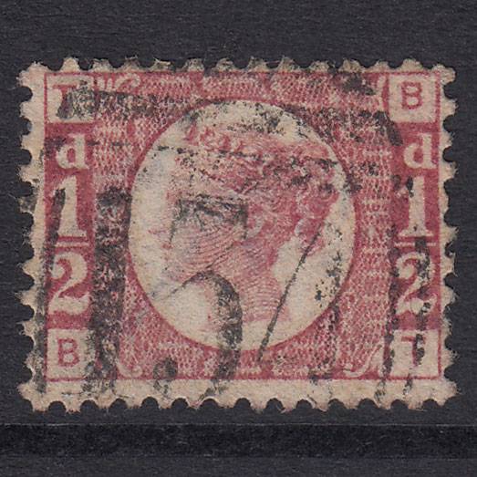 GB QV 1870 1/2d Rose-Red Plate 12 SG48-G4 BT FU Bristol 134